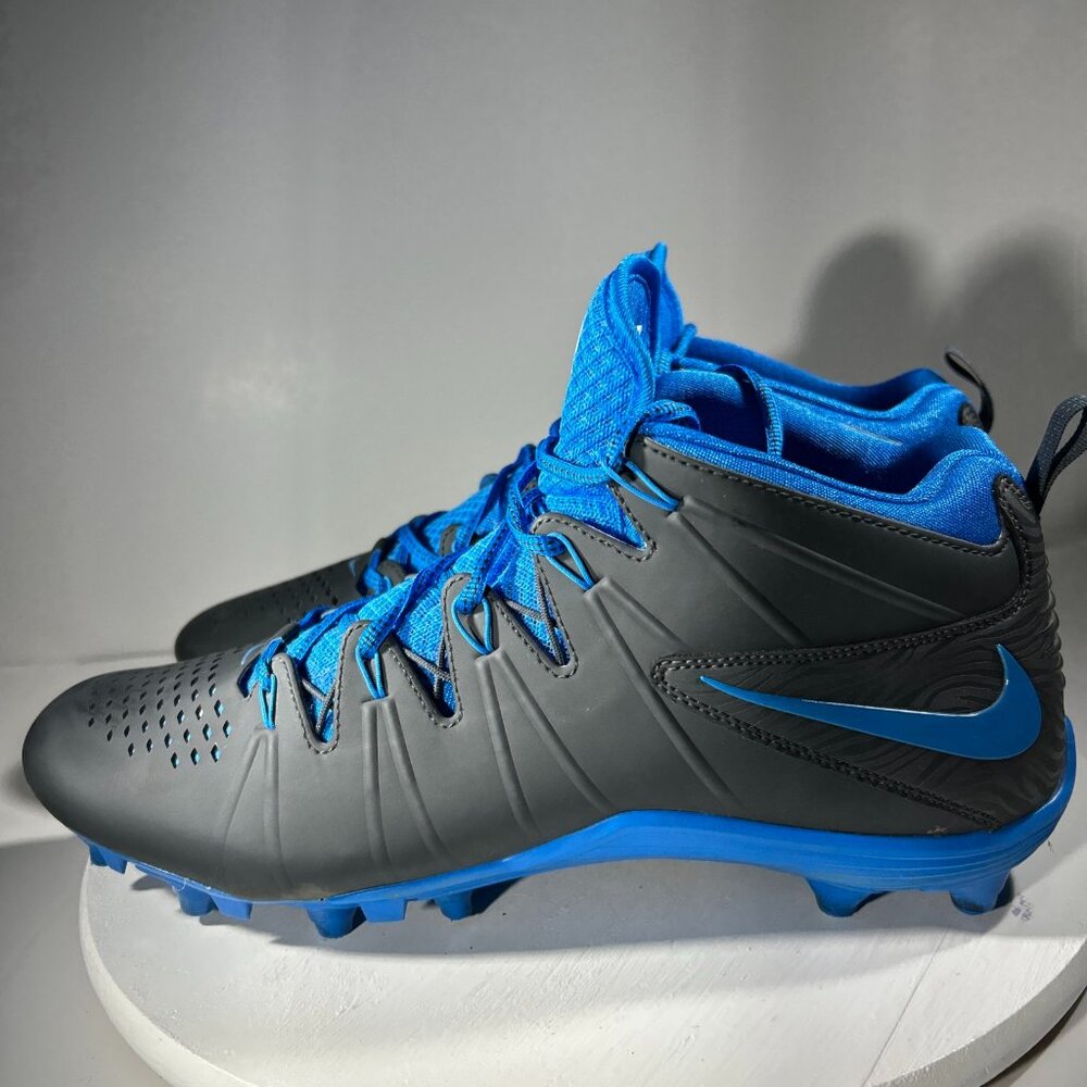 Nike Huarache Mens Size 13 Lacrosse Cleats Shoes Black Blue Sneakers - LIGHT USE